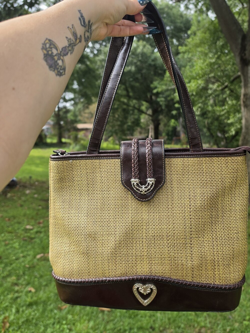 Brighton straw/woven shoulder tote